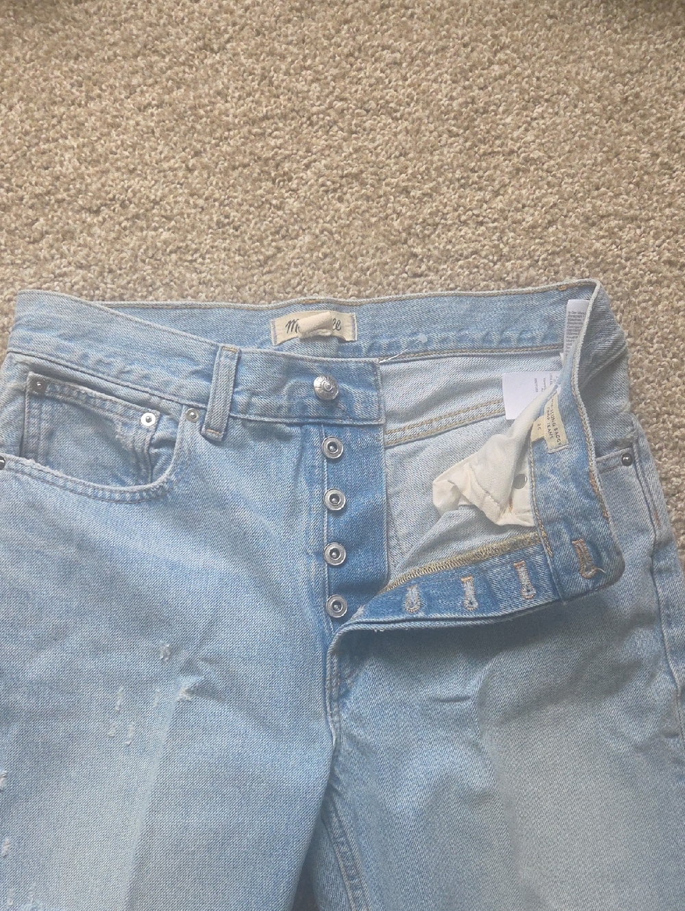 Madewell Low-Slung Baggy Crop Jeans - Light Blue - Picture 6 of 8